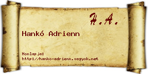 Hankó Adrienn névjegykártya